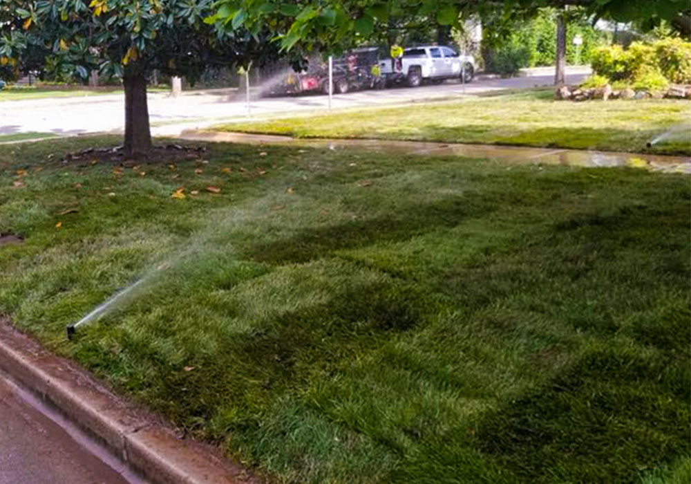 newly installed sprinkler system and sod in oklahoma city by star lawn care